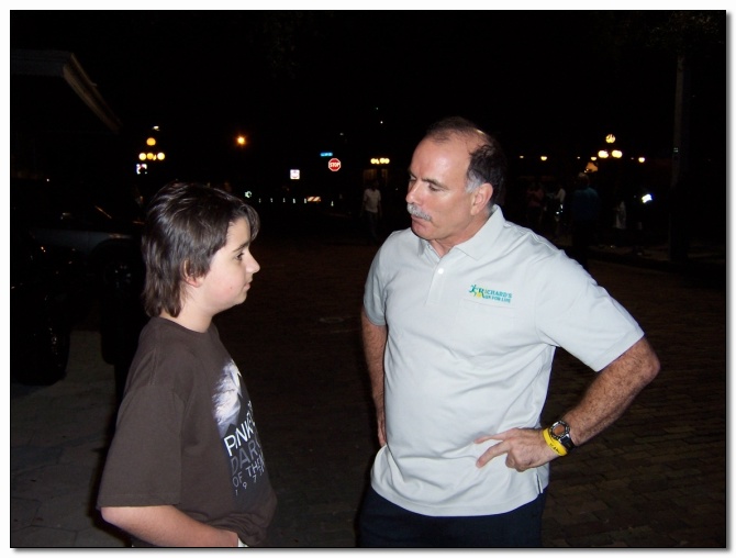 Richard and Billy talking before the big race